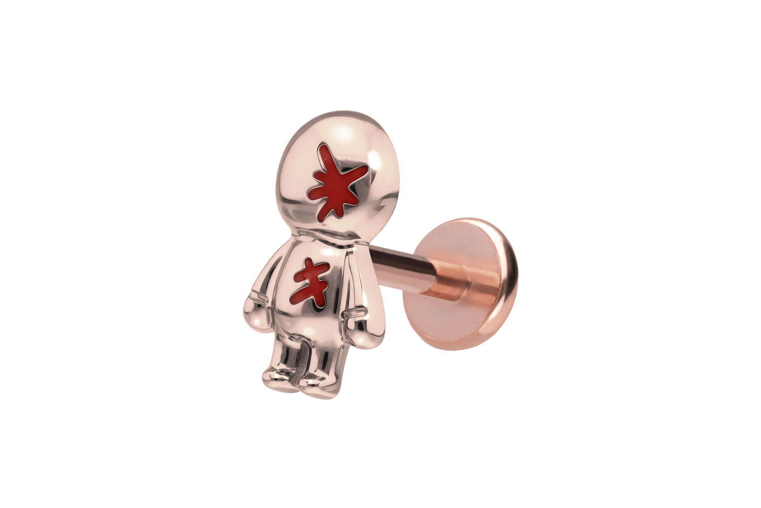 Titan Labret Piercing mit Push Fit PUPPE